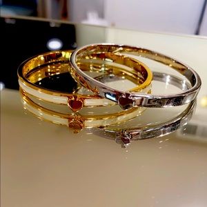 Kate Spade Bangles . Silver & Gold/cream
